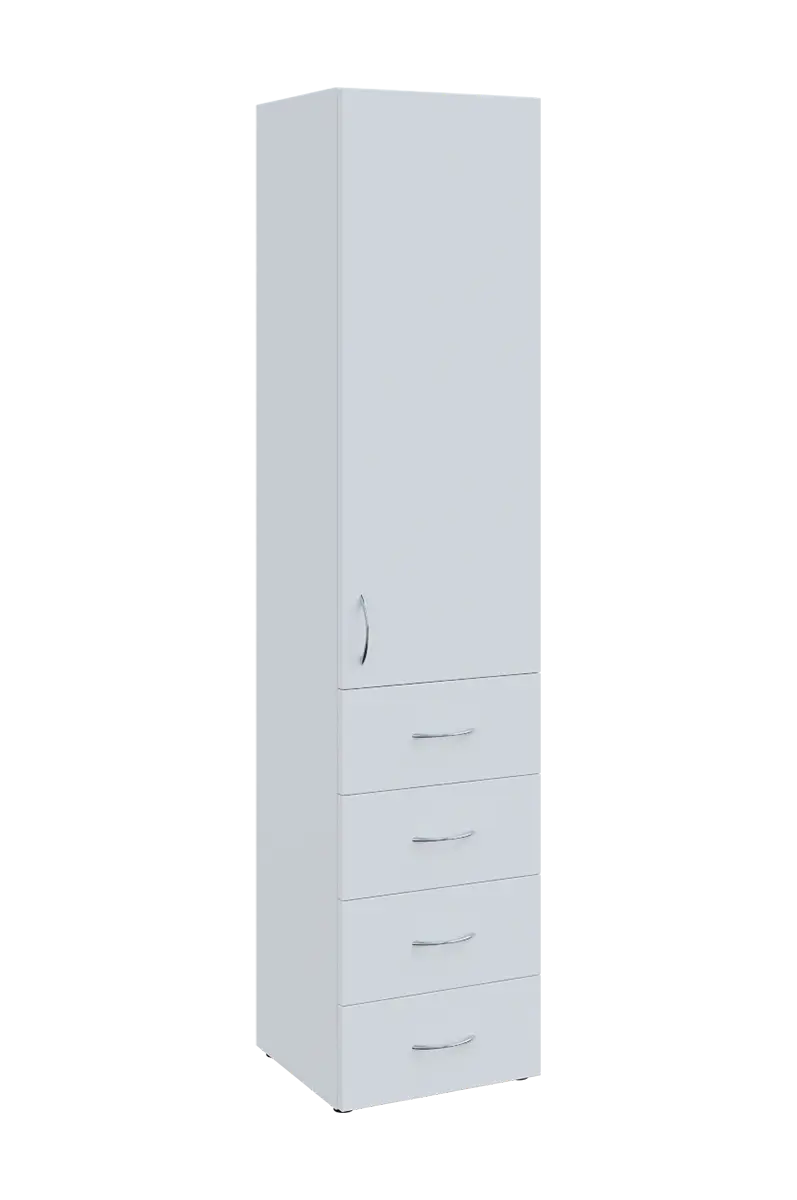 NN 5 - 44ZD skříň vysoká, 4-zásuvková/1-dveřová, pravá, 1800x400x400, bílá